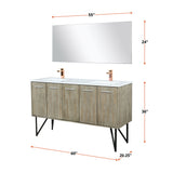 Lancy Rustic Acacia Freestanding Bathroom Vanity with White Quartz Top, and White Square Sink