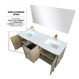 Lancy 60 in. Rustic Acacia  Freestanding Bathroom Vanity with White Quartz Top, and White Square Sink