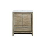 Lafarre 30 in. Rustic Acacia  Freestanding Bathroom Vanity with White Quartz Top, and White Square Sink