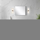 Lafarre Rustic Acacia Freestanding Bathroom Vanity with White Quartz Top, White Square Sink, and Balzani Gun Metal Faucet Set