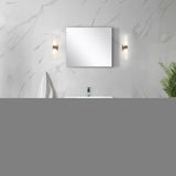 Lafarre 30" Rustic Acacia Bathroom Vanity, White Quartz Top, White Square Sink, and Monte Chrome Faucet Set