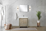 Lafarre 30" Rustic Acacia Bathroom Vanity, White Quartz Top, White Square Sink, and Monte Chrome Faucet Set