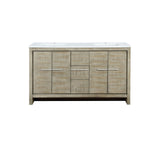 Lafarre 60 in. Rustic Acacia  Freestanding Bathroom Vanity with White Quartz Top, and White Square Sink