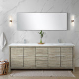 Lafarre Rustic Acacia Freestanding Bathroom Vanity with White Quartz Top, White Square Sink, and Monte Chrome Faucet Set