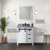 Marsyas 30 in. Freestanding Bathroom Vanity with White Quartz top, White Square Sink