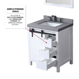 Marsyas 30 in. Freestanding Bathroom Vanity with White Quartz top, White Square Sink