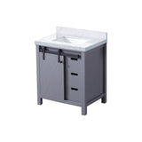 Marsyas 30 in. Freestanding Bathroom Vanity with White Quartz top, White Square Sink
