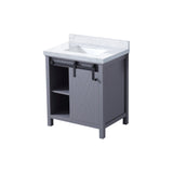 Marsyas 30 in. Freestanding Bathroom Vanity with White Quartz top, White Square Sink