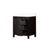 Marsyas 30 in. Freestanding Bathroom Vanity with White Quartz top, White Square Sink