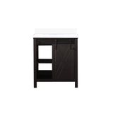 Marsyas 30 in. Freestanding Bathroom Vanity with White Quartz top, White Square Sink