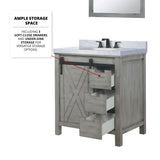 Marsyas 30 in. Freestanding Bathroom Vanity with White Quartz top, White Square Sink
