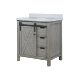 Marsyas 30 in. Freestanding Bathroom Vanity with White Quartz top, White Square Sink