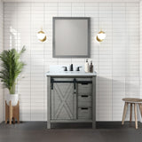 Marsyas 30 in. Freestanding Bathroom Vanity with White Quartz top, White Square Sink