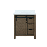 Marsyas 30 in. Freestanding Bathroom Vanity with White Quartz top, White Square Sink