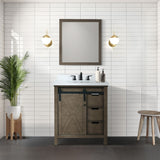 Marsyas 30 in. Freestanding Bathroom Vanity with White Quartz top, White Square Sink