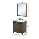 Marsyas 30 in. Freestanding Bathroom Vanity with White Quartz top, White Square Sink