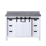 Marsyas 48 in. Freestanding Bathroom Vanity with White Quartz top, White Square Sink