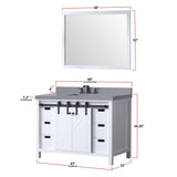 Marsyas 48 in. Freestanding Bathroom Vanity with White Quartz top, White Square Sink