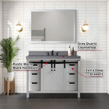 Marsyas 48 in. Freestanding Bathroom Vanity with White Quartz top, White Square Sink