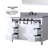 Marsyas 48 in. Freestanding Bathroom Vanity with White Quartz top, White Square Sink