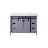 Marsyas 48 in. Freestanding Bathroom Vanity with White Quartz top, White Square Sink