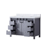 Marsyas 48 in. Freestanding Bathroom Vanity with White Quartz top, White Square Sink