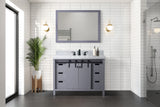 Marsyas 48 in. Freestanding Bathroom Vanity with White Quartz top, White Square Sink