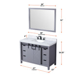 Marsyas 48 in. Freestanding Bathroom Vanity with White Quartz top, White Square Sink