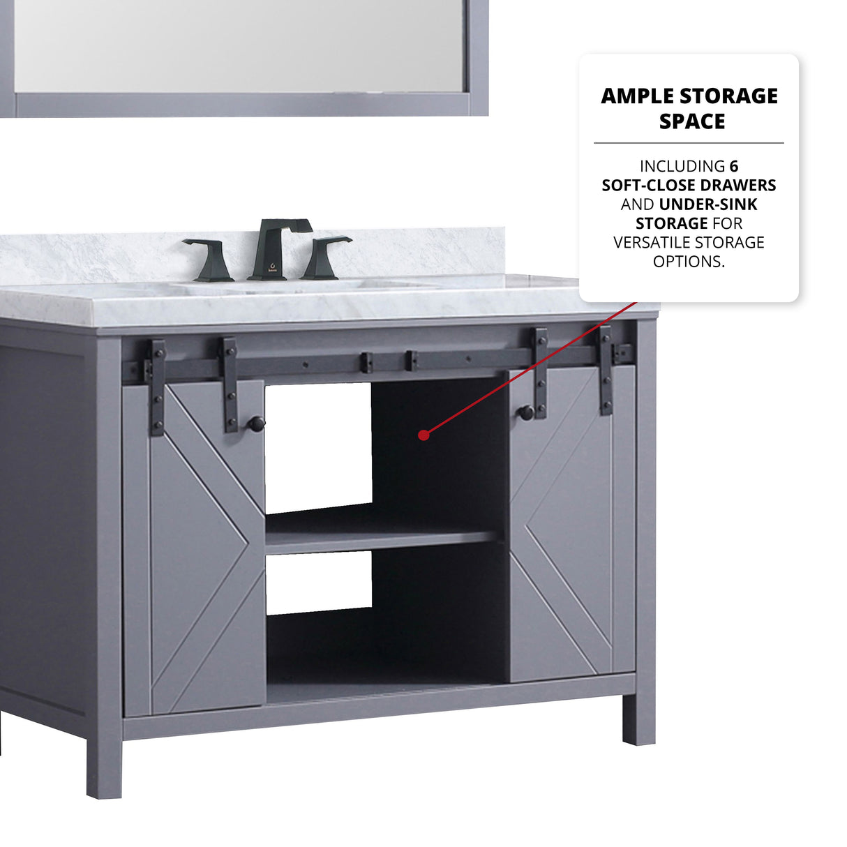 Marsyas 48 in. Freestanding Bathroom Vanity with White Quartz top, White Square Sink