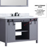 Marsyas 48 in. Freestanding Bathroom Vanity with White Quartz top, White Square Sink