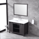 Marsyas 48" Brown Single Vanity, White Quartz Top, White Square Sink and no Mirror