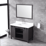 Marsyas Brown Freestanding Bathroom Vanity with White Quartz top, White Square Sink