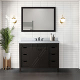 Marsyas 48 in. Freestanding Bathroom Vanity with White Quartz top, White Square Sink