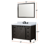 Marsyas 48 in. Freestanding Bathroom Vanity with White Quartz top, White Square Sink