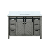 Marsyas 48 in. Freestanding Bathroom Vanity with White Quartz top, White Square Sink