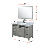 Marsyas 48 in. Freestanding Bathroom Vanity with White Quartz top, White Square Sink