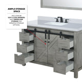 Marsyas 48 in. Freestanding Bathroom Vanity with White Quartz top, White Square Sink