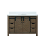 Marsyas 48 in. Freestanding Bathroom Vanity with White Quartz top, White Square Sink