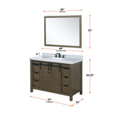 Marsyas 48 in. Freestanding Bathroom Vanity with White Quartz top, White Square Sink