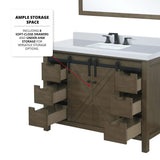 Marsyas 48 in. Freestanding Bathroom Vanity with White Quartz top, White Square Sink