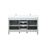 Marsyas Ash Grey Freestanding Bathroom Vanity with White Quartz top, White Square Sink