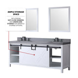 Marsyas 80 in. Freestanding Bathroom Vanity with White Quartz top, White Square Sink