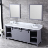 Marsyas Freestanding Dark Grey Freestanding Bathroom Vanity With Undermount Ceramic Sink, White Carrara Marble Top