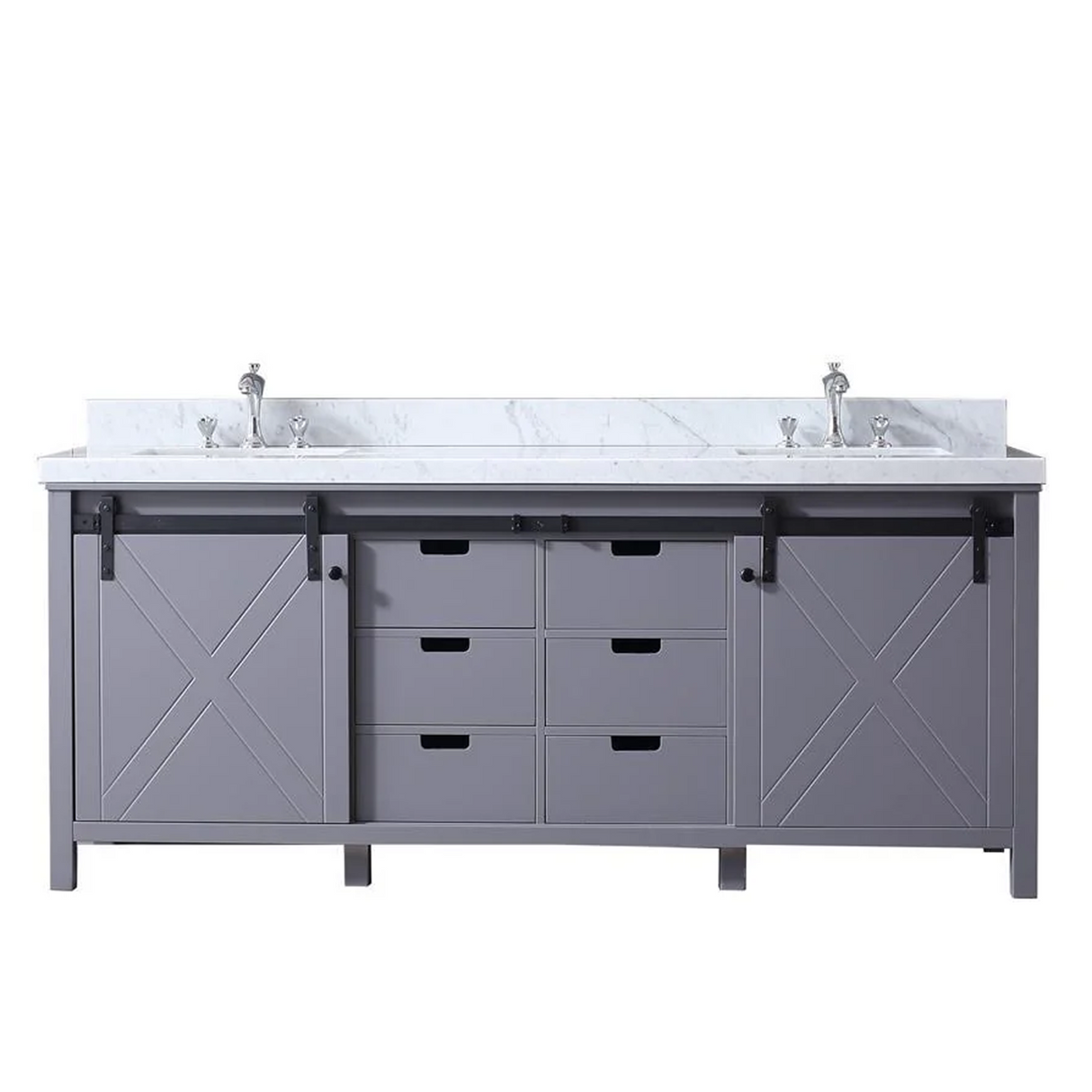 Marsyas Freestanding Dark Grey Freestanding Bathroom Vanity With Undermount Ceramic Sink, White Carrara Marble Top