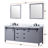 Marsyas 80 in. Freestanding Bathroom Vanity with White Quartz top, White Square Sink