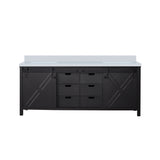 Marsyas 80 in. Freestanding Bathroom Vanity with White Quartz top, White Square Sink