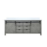 Marsyas 80 in. Freestanding Bathroom Vanity with White Quartz top, White Square Sink