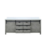 Marsyas 80 in. Freestanding Bathroom Vanity with White Quartz top, White Square Sink