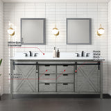 Marsyas 80 in. Freestanding Bathroom Vanity with White Quartz top, White Square Sink
