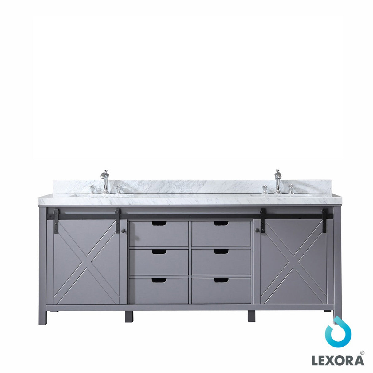 Marsyas Freestanding Dark Grey Freestanding Bathroom Vanity With Undermount Ceramic Sink, White Carrara Marble Top
